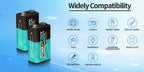 9V Alkaline Battery, 9-Volt 6LR61 Battery with 10-Year Shelf Life - Power Flash