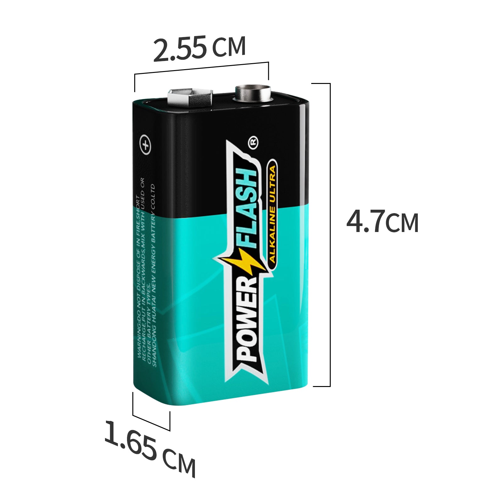9V Alkaline Batteries, Long-Lasting 9 Volt Square Batteries, 10-Year Shelf Life, Leak-Proof Power for Smoke Alarms, Microphones and Toys - Power Flash