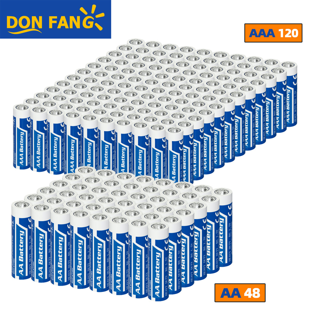 AA/AAA Super Heavy Duty Battery Combo Pack, 1.5V Carbon Zinc - 168 Count
