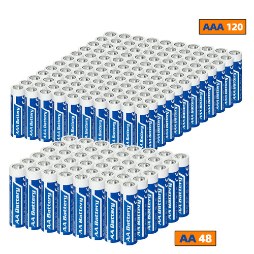 AA/AAA Super Heavy Duty Battery Combo Pack, 1.5V Carbon Zinc - 168 Count