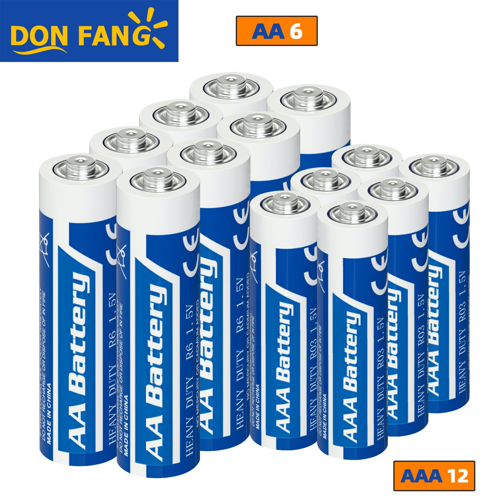 AA/AAA Heavy Duty Battery Combo Pack (6 AA & 12 AAA) - 18 Count