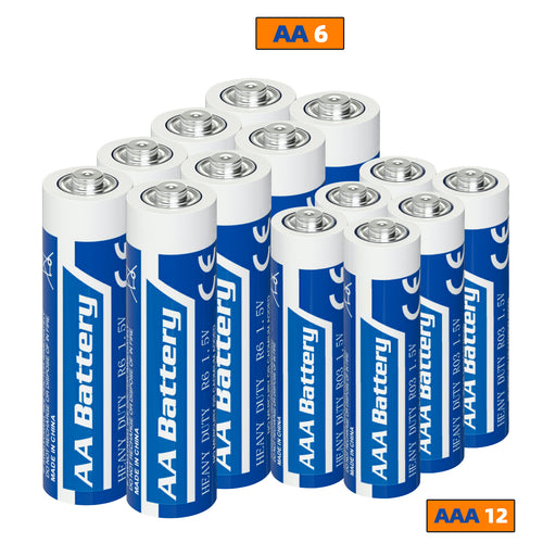AA/AAA Heavy Duty Battery Combo Pack (6 AA & 12 AAA) - 18 Count