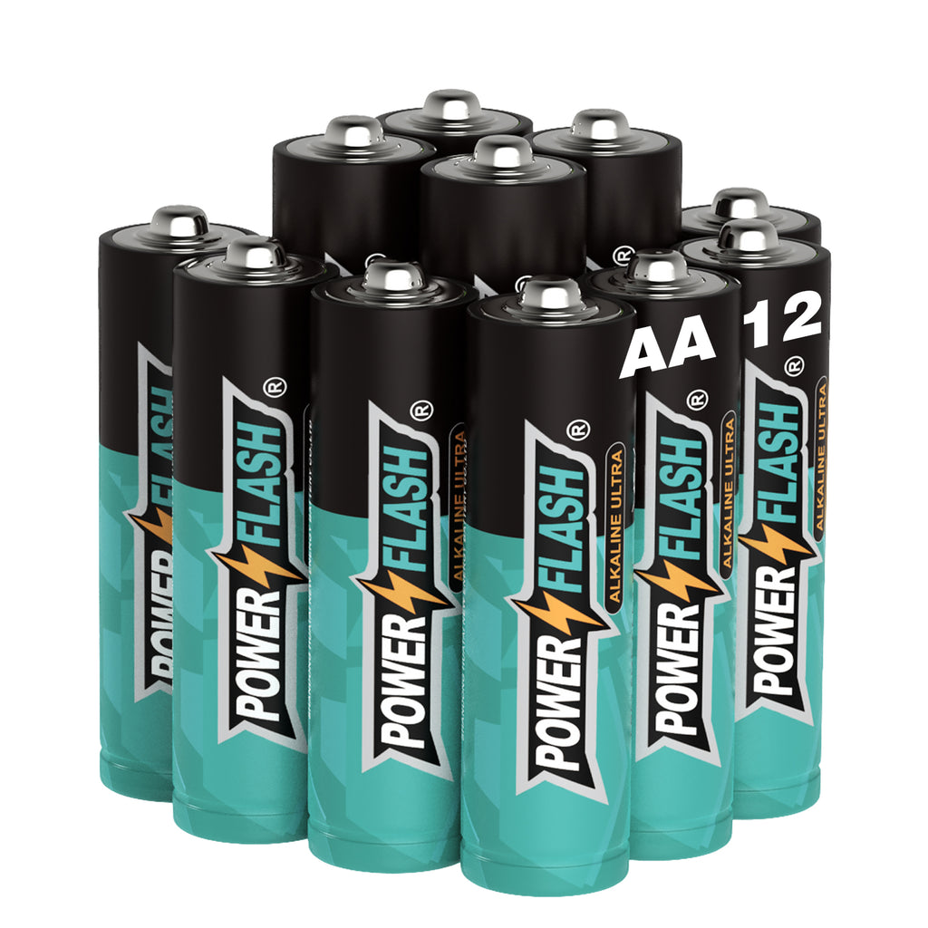 Power Flash AA Alkaline Batteries 1.5V Long-Lasting Double A Battery