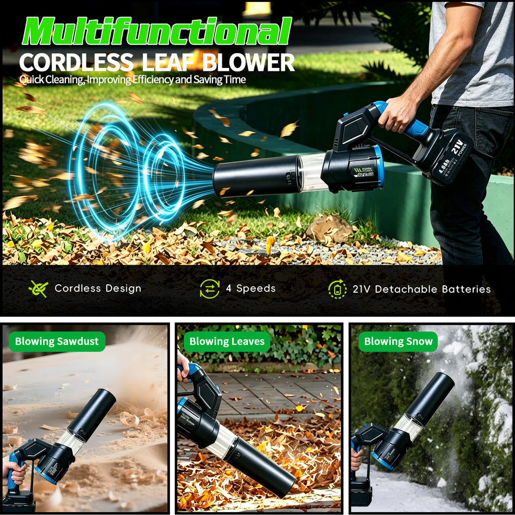 Cordless Handheld Leaf Blower – Clean Your Yard at Walking Speed with High-Power Wind