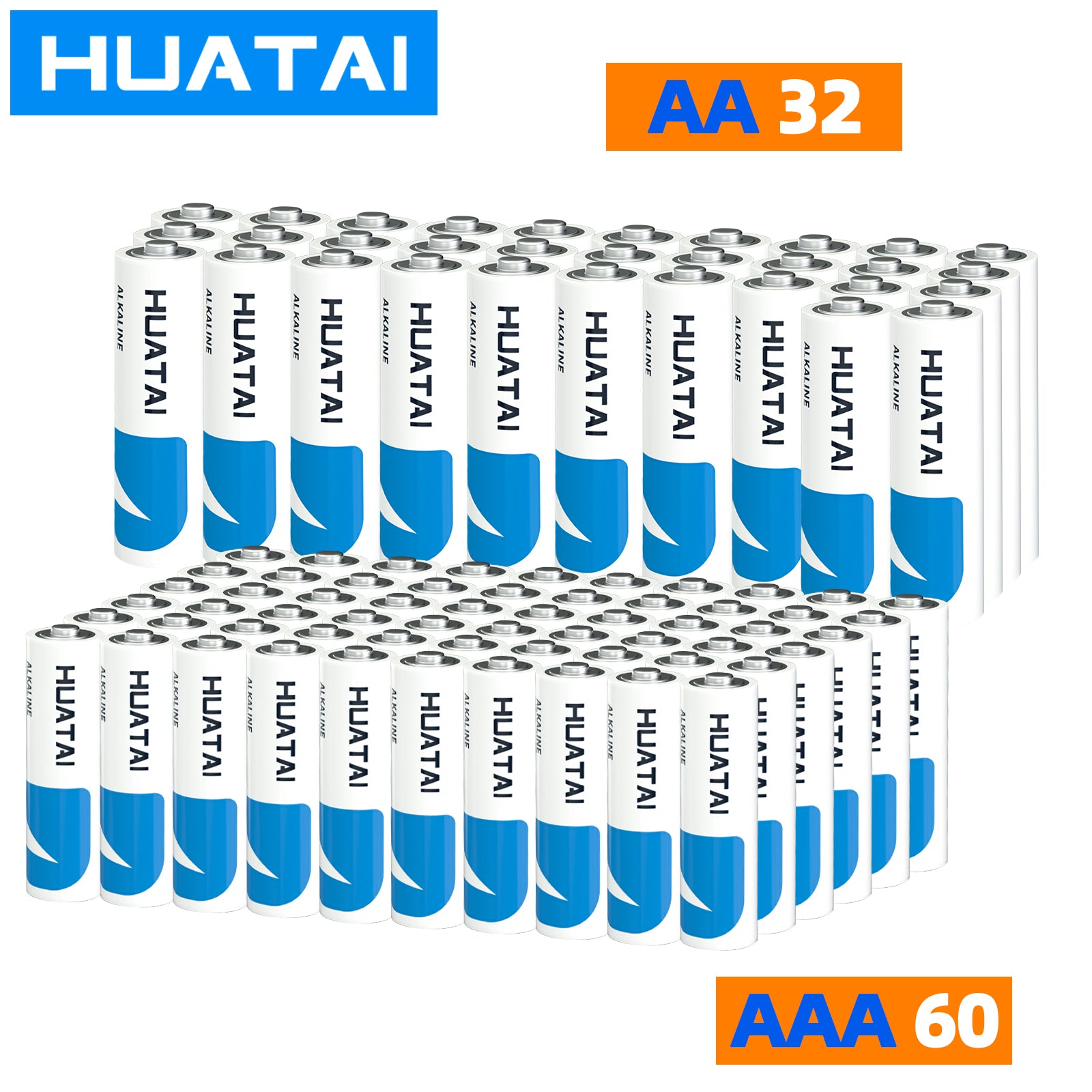 92-Pack AA & AAA Alkaline Batteries Bulk Combo