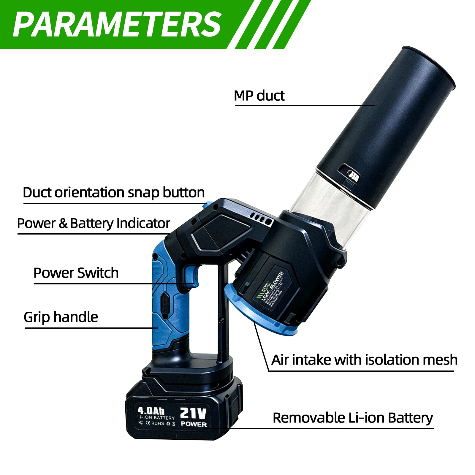 Cordless Handheld Leaf Blower – Clean Your Yard at Walking Speed with High-Power Wind