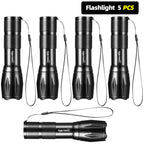 LED Flashlight, Powered by 3 AAA Batteries, Reliable Non-Rechargeable Handheld Light for Emergency, Camping, Home Power Outages (3 Batteries Included)