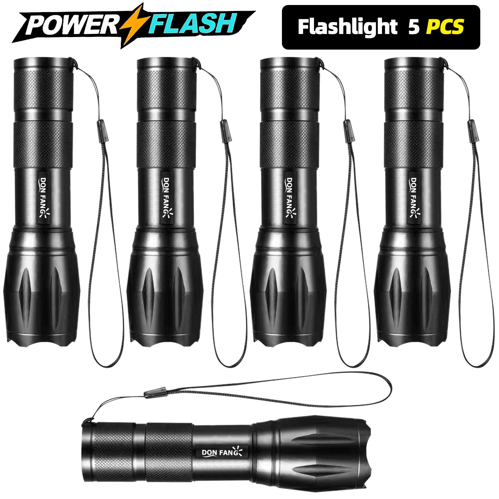 LED Flashlight, Powered by 3 AAA Batteries, Reliable Non-Rechargeable Handheld Light for Emergency, Camping, Home Power Outages (3 Batteries Included)