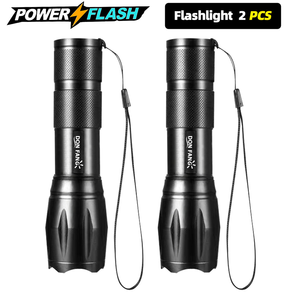 LED Flashlight, Powered by 3 AAA Batteries, Reliable Non-Rechargeable Handheld Light for Emergency, Camping, Home Power Outages (3 Batteries Included)