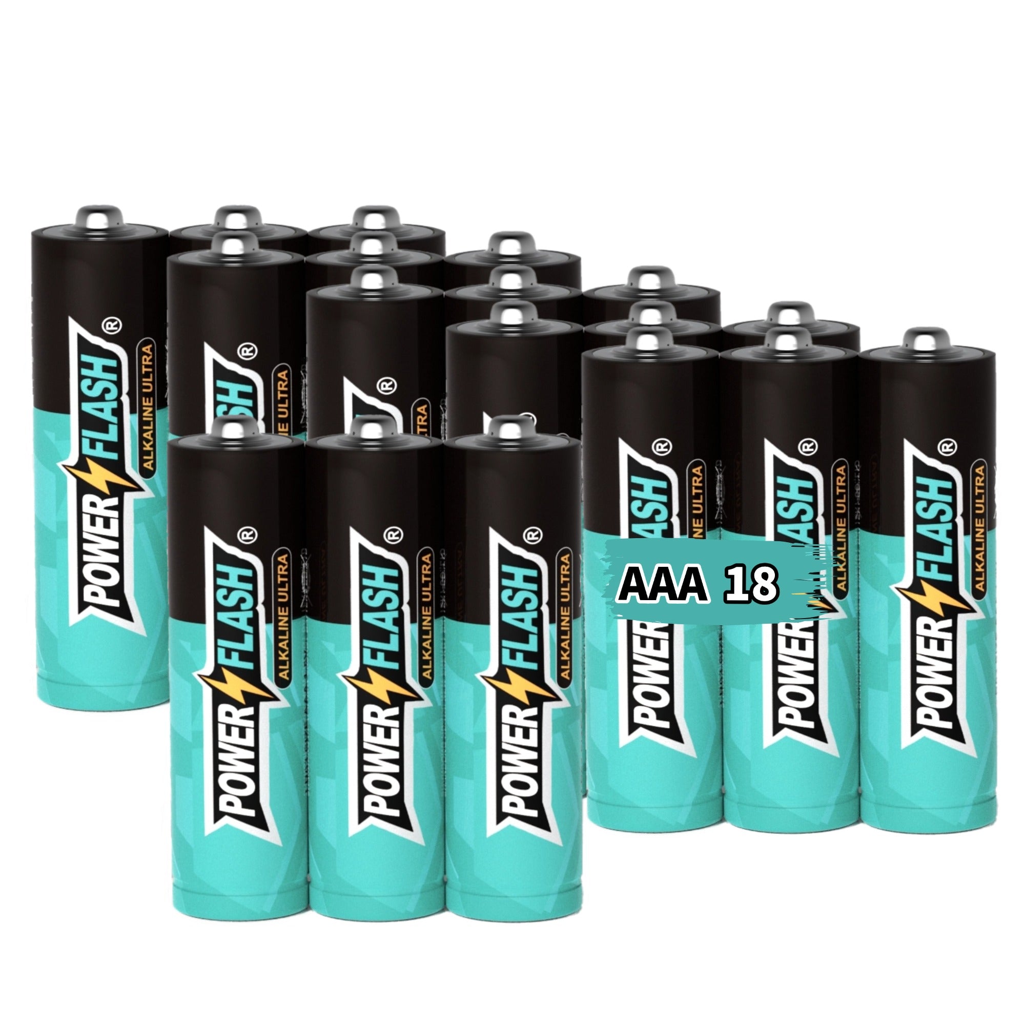 AAA Alkaline Power Flash Batteries (18-Pack), 10-Year Shelf Life & Leak-Proof for High-Drain Devices