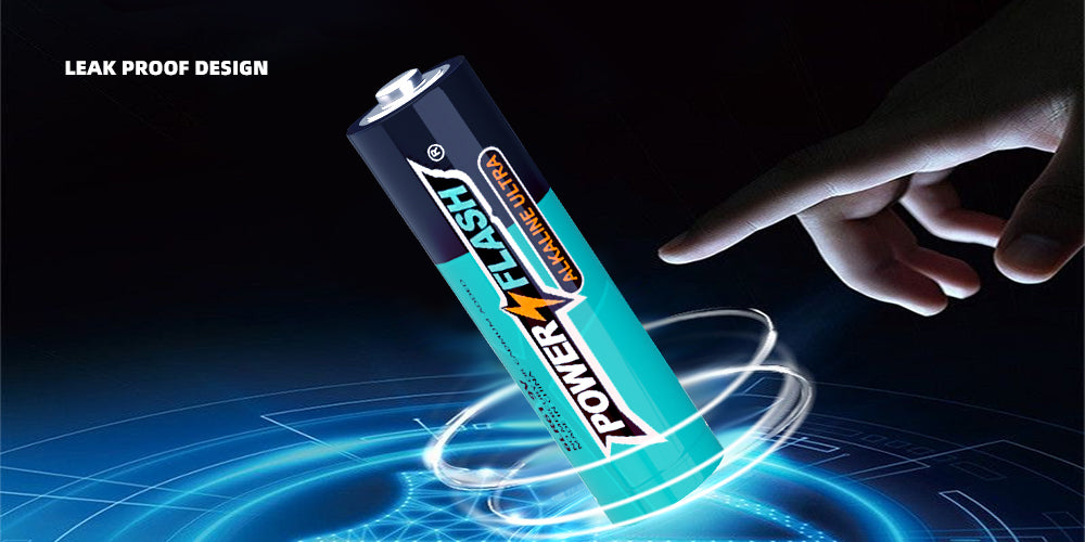 AA Alkaline Batteries 1.5V (48-Pack), Long-Lasting Leak-Proof LR6 with 10-Year Shelf Life - Power Flash